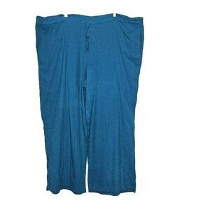 Jordan Taylor Womens Blue Gauzy Swimsuit Cover-Up Pants Size 2X Beachwear Bathin